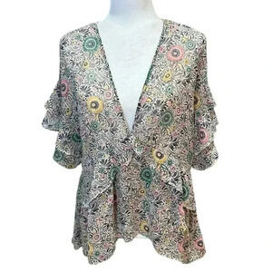 CAbi Poet Blouse Sheer Top Size Medium